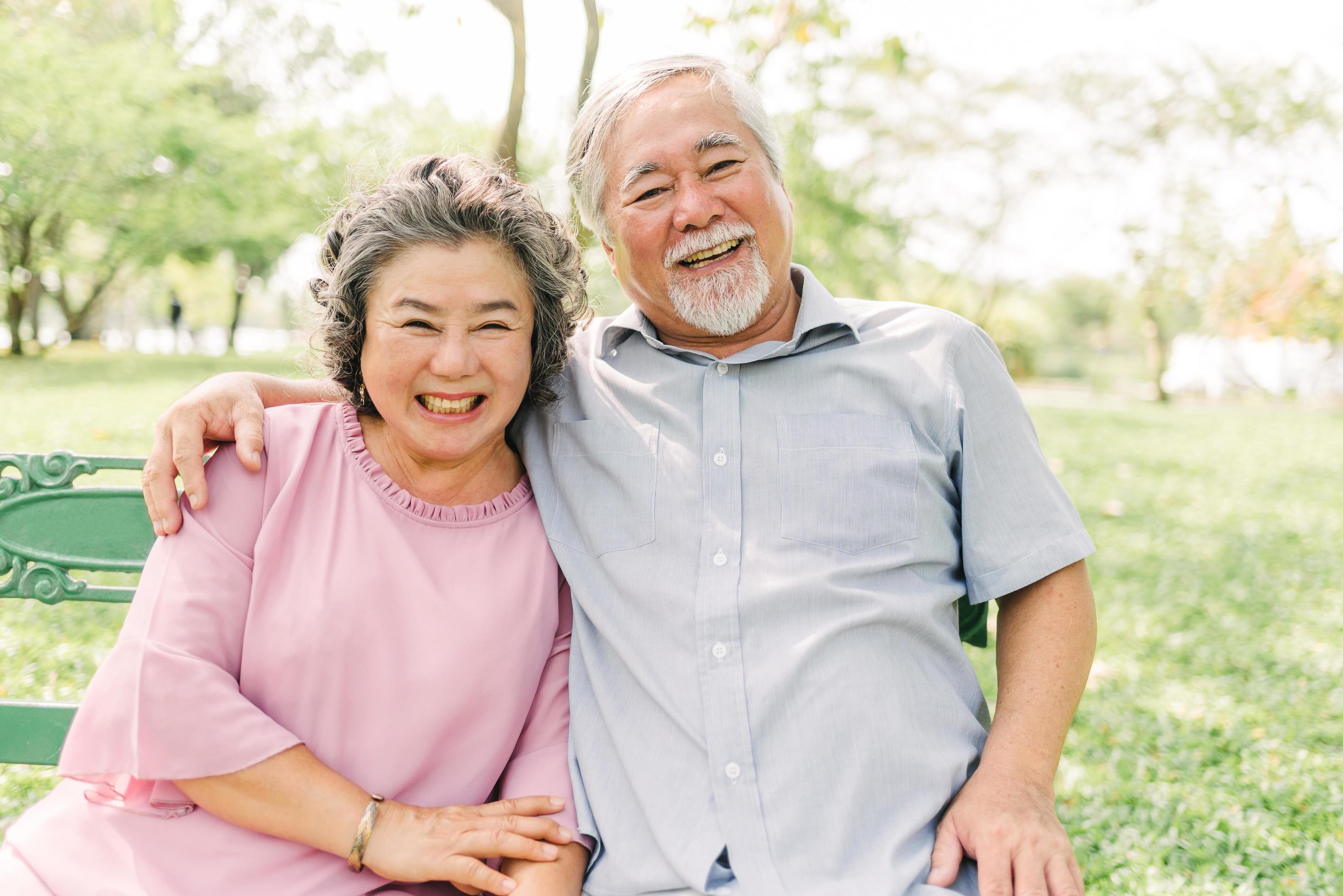 happy senior couple having a good time Stock Free