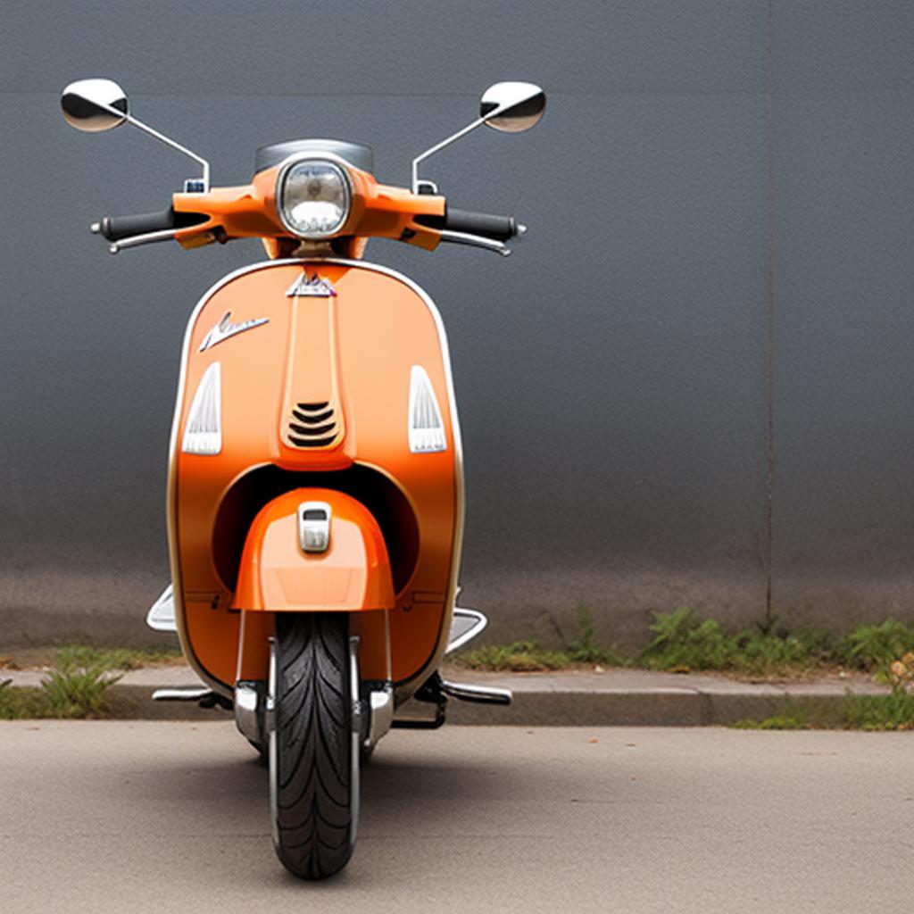 Orange vespa by @adamjmk8 by @ai_generated