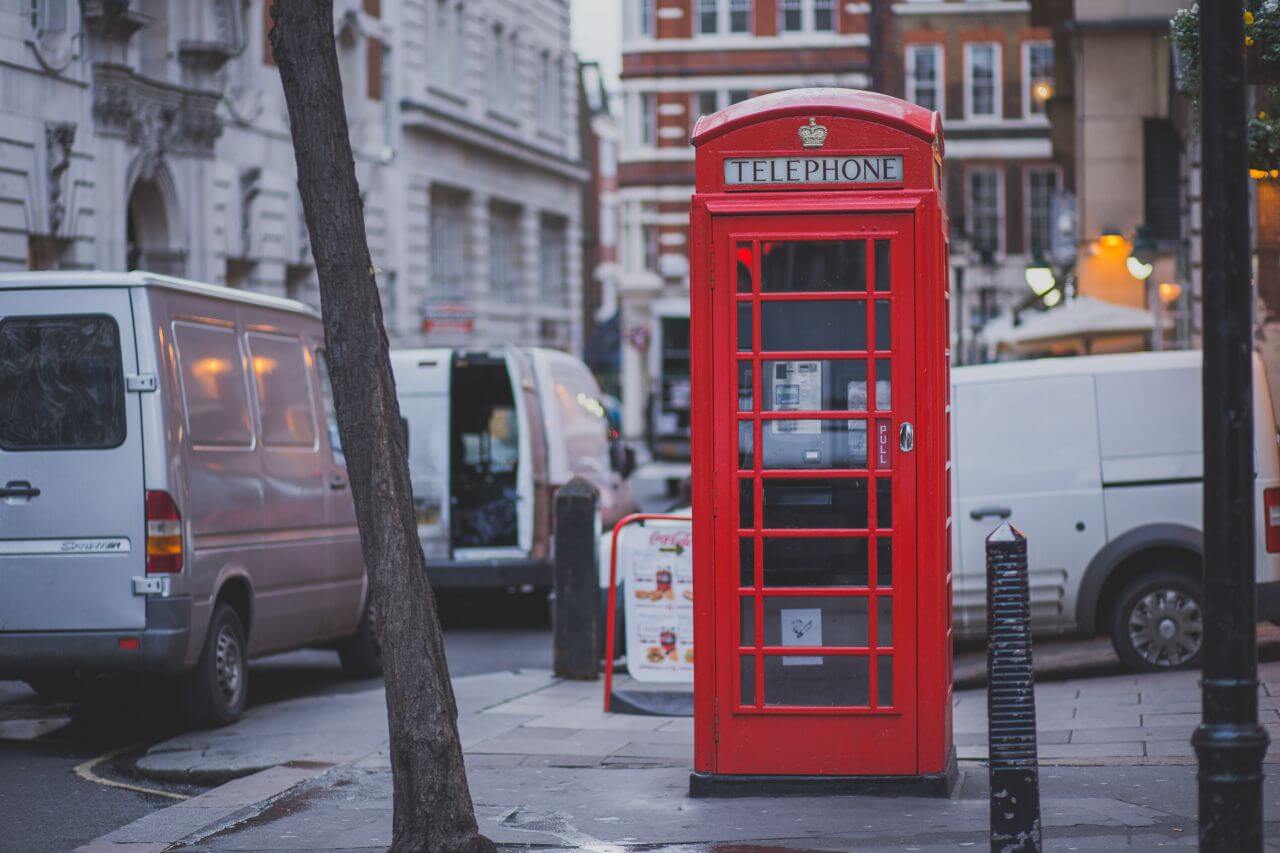 Red Telephone Box London Street Stock Free