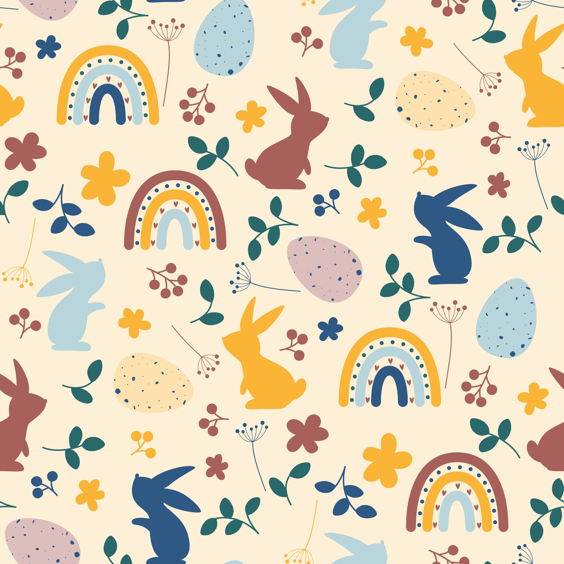 easter seamless pattern Free Vector