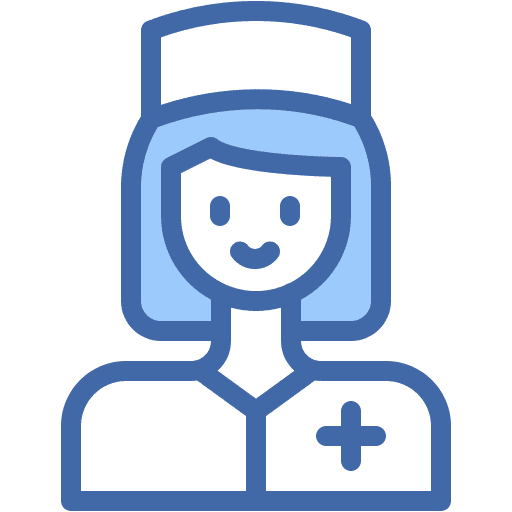 Nurse, brown, hair icon