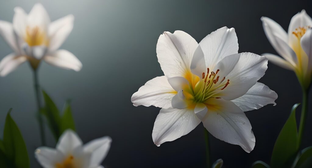 Lily flowers with beautiful blur background Stock Free