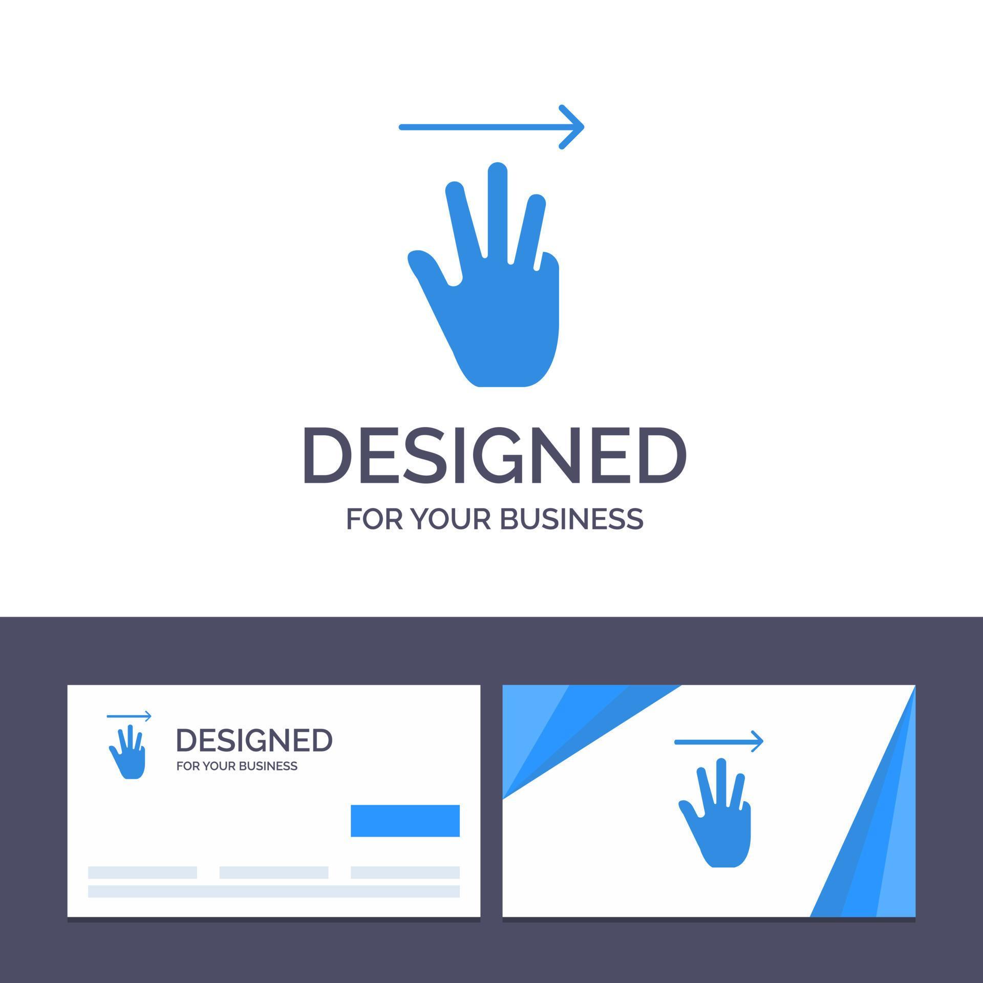 Creative Business Card and Logo template Hand Hand Cursor Up Right Vector Illustration Stock Free