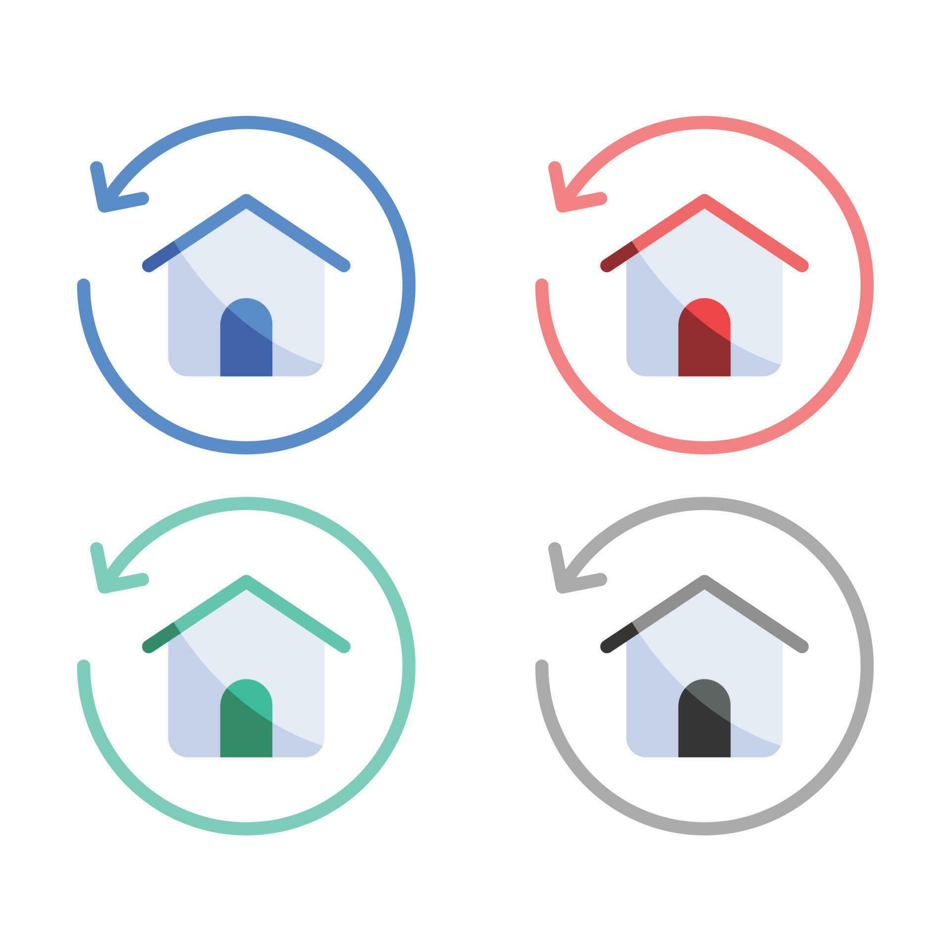 
									House rotate icon, House in circular arrows, Home with arrow icon, Home Renovation Vector Icon, Refresh house icons in multiple colors Stock Free