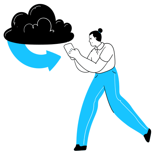 Download, transfer, cloud illustration