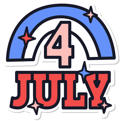 Fourth of july, july 4, july 4th sticker