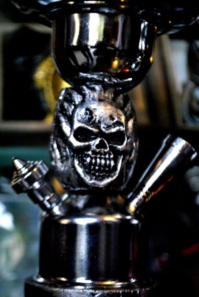 Skull On Metal Hookah Stock Free