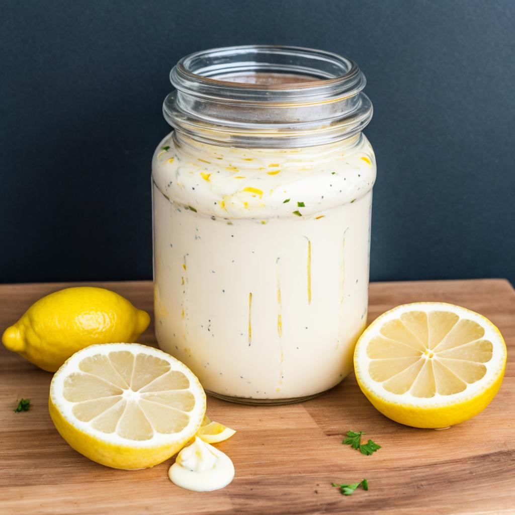 Mayonnaise in jar with by @ai_generated