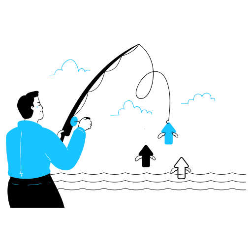 Business, fishing, profit illustration