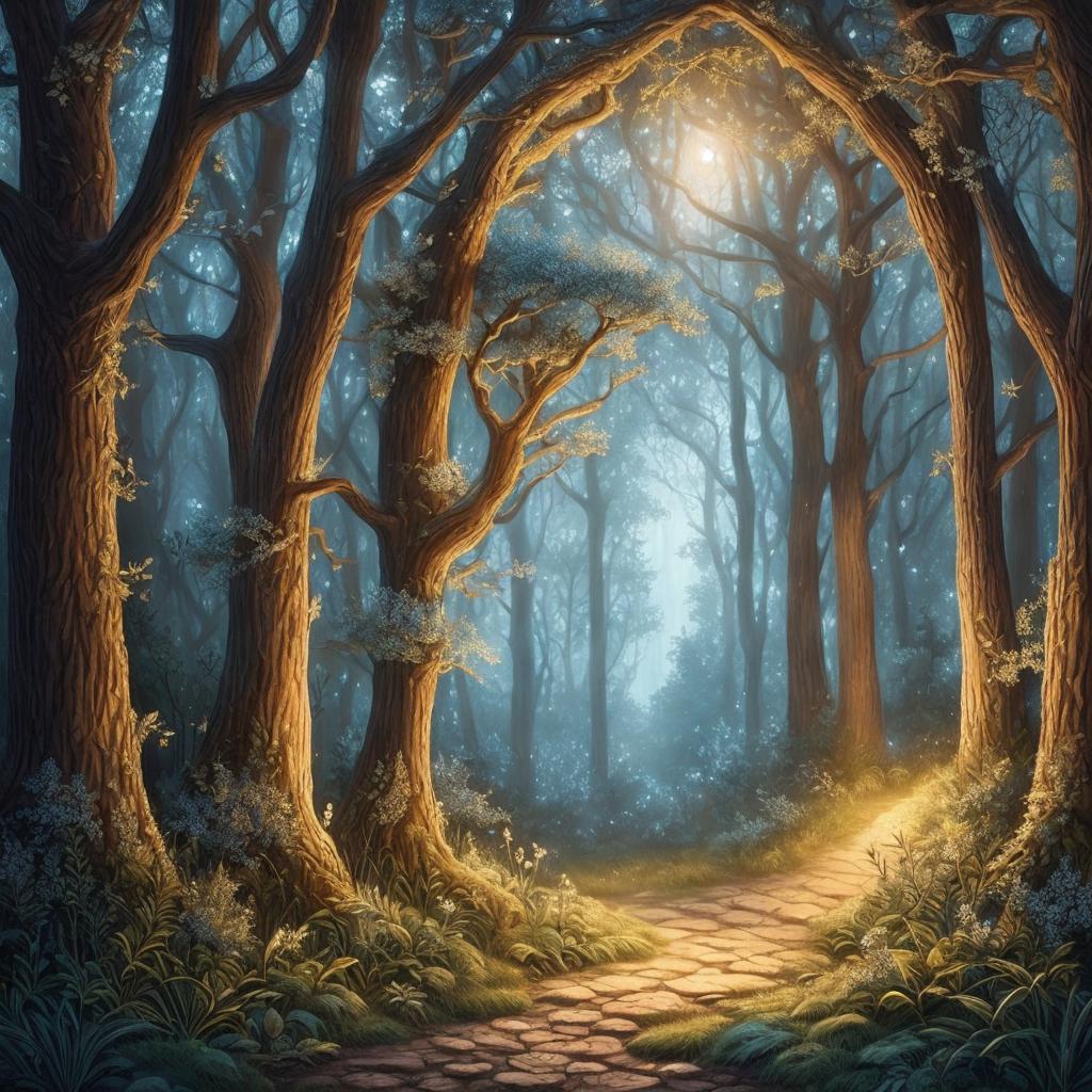 Ethereal woodland scene, mysterious by @ai_generated