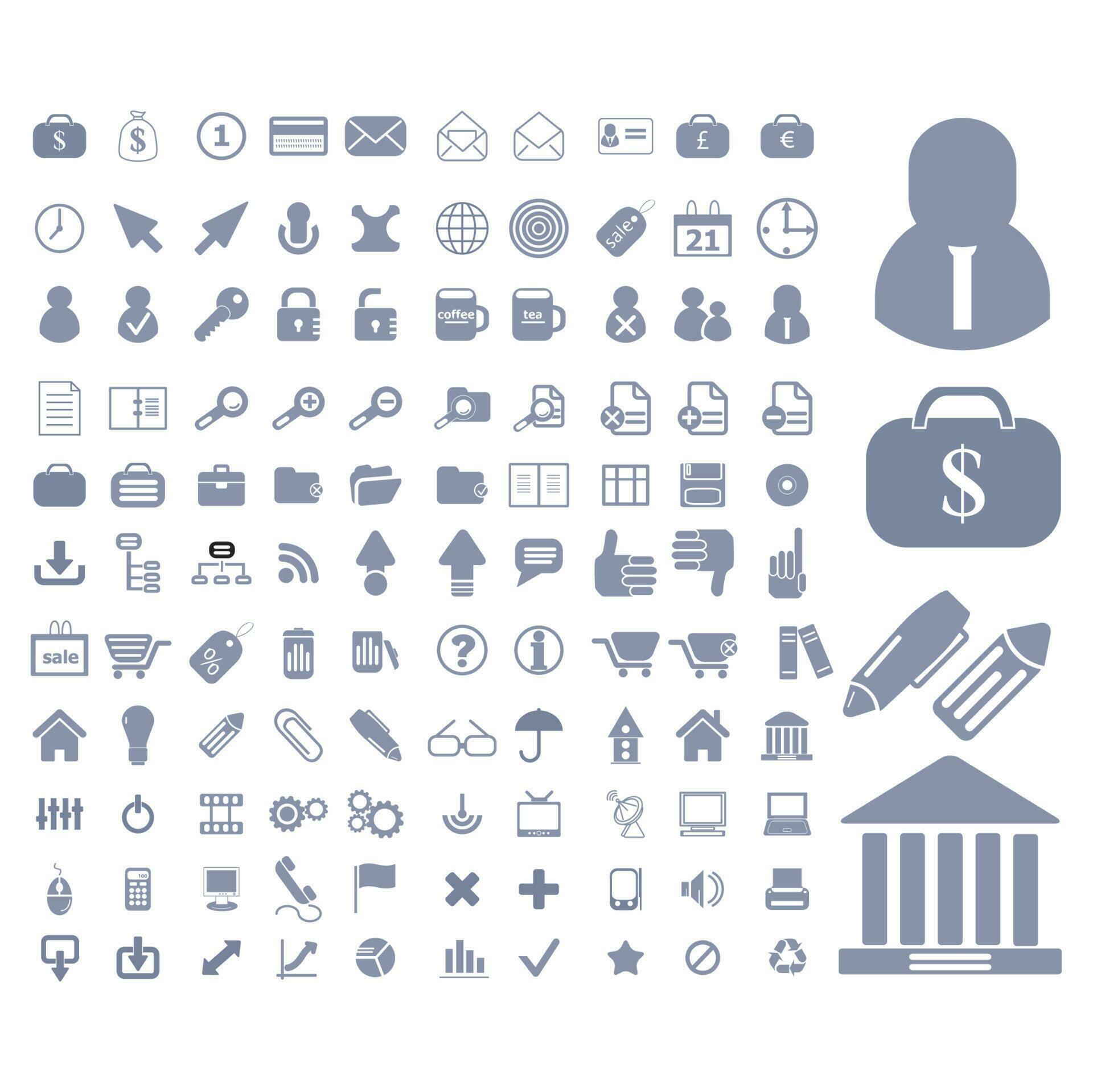 Collection of icon designs on the theme of technology, finance, holiday, arrows, communication, symbols. Stock Free and Free SVG