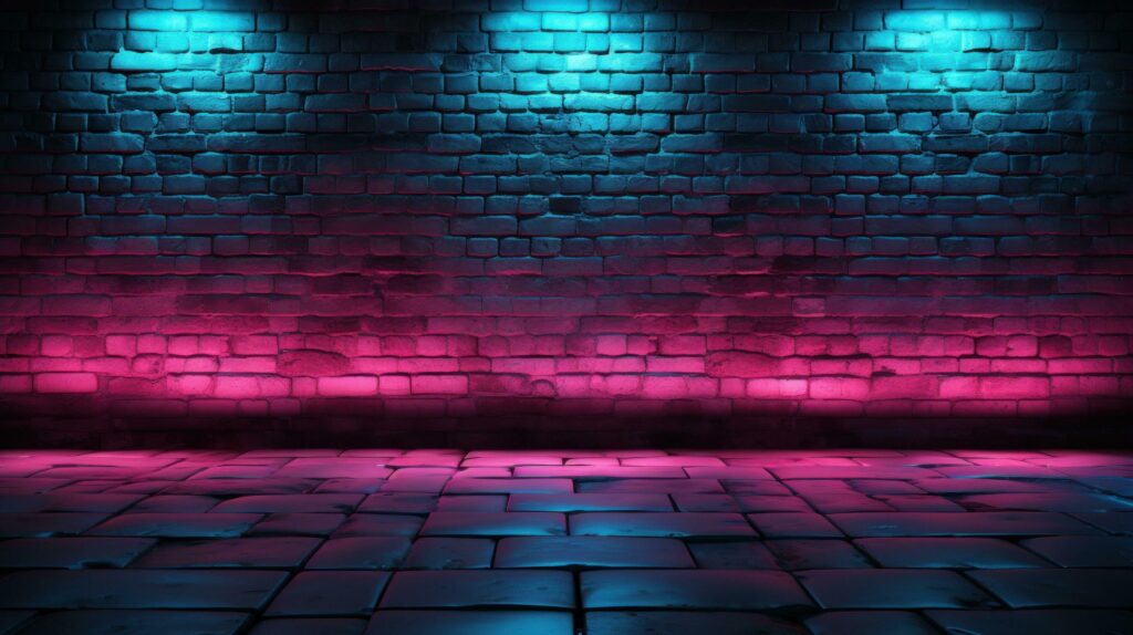 ray lighting on a brick wall background Stock Free