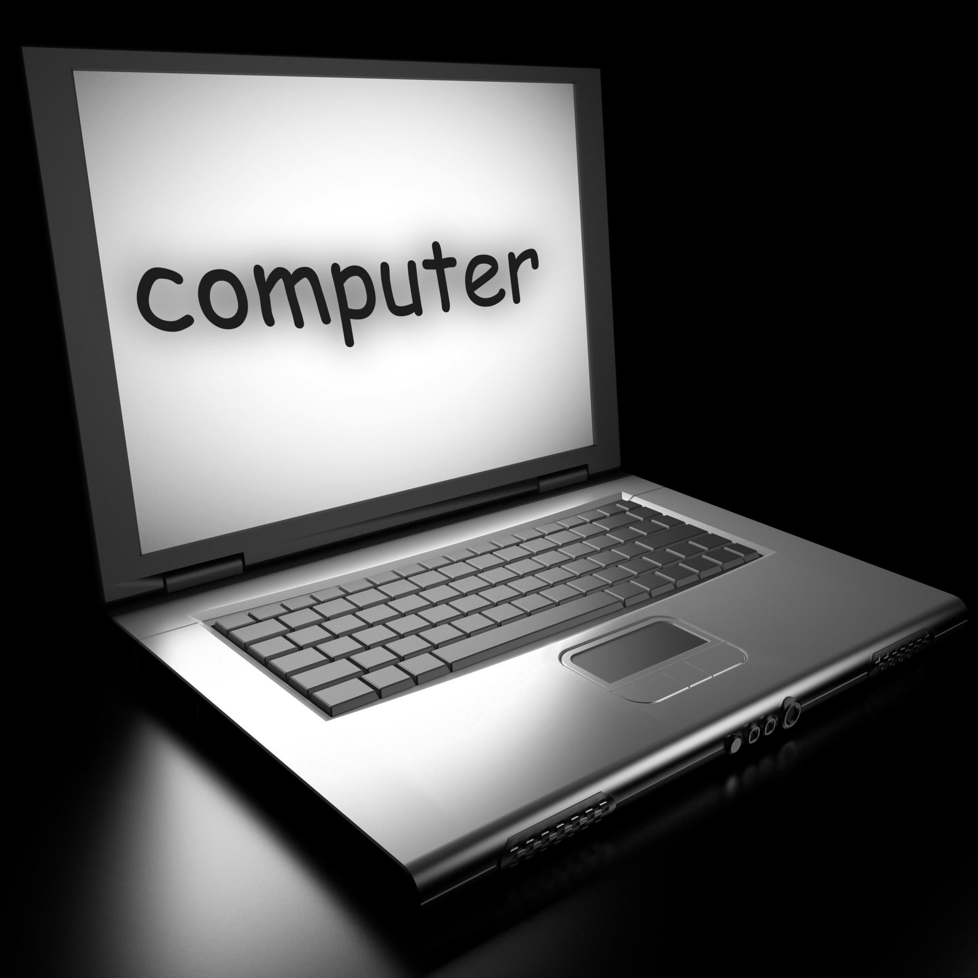 computer word on laptop Stock Free