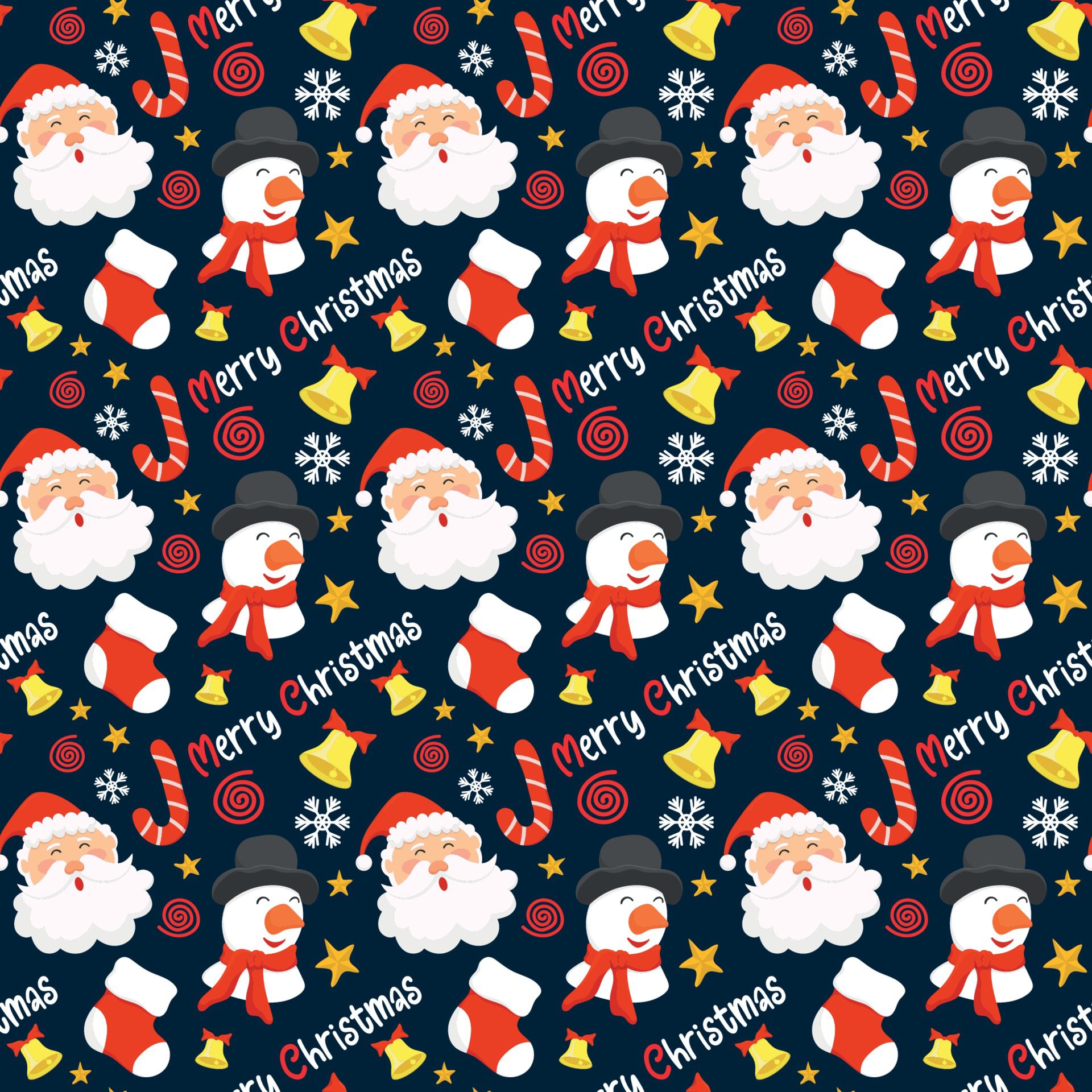 Christmas seamless pattern background design Free Vector