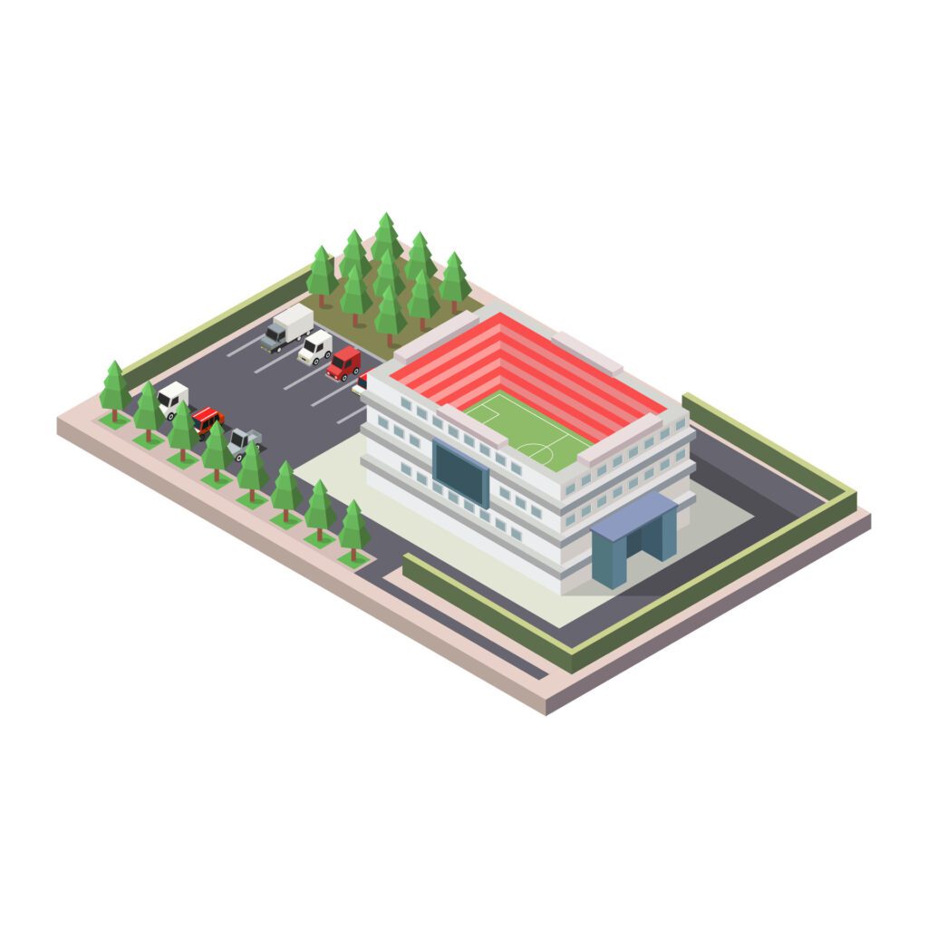 Stadium isometric on a background Free Vector