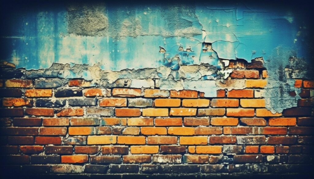 Abstract revival of old fashioned brick wall in construction industry generated by AI Stock Free