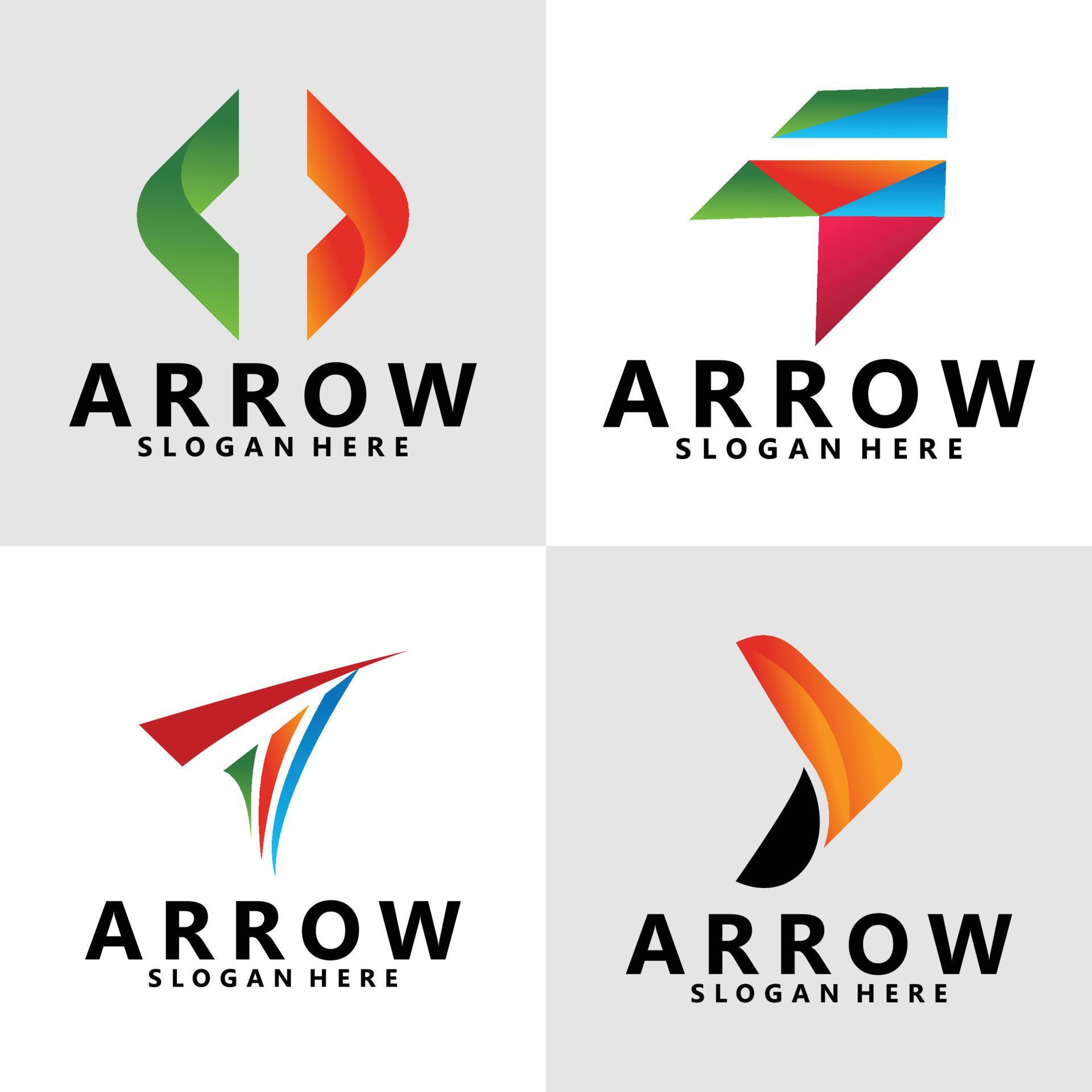 set of arrow logo vector design Stock Free and Free SVG