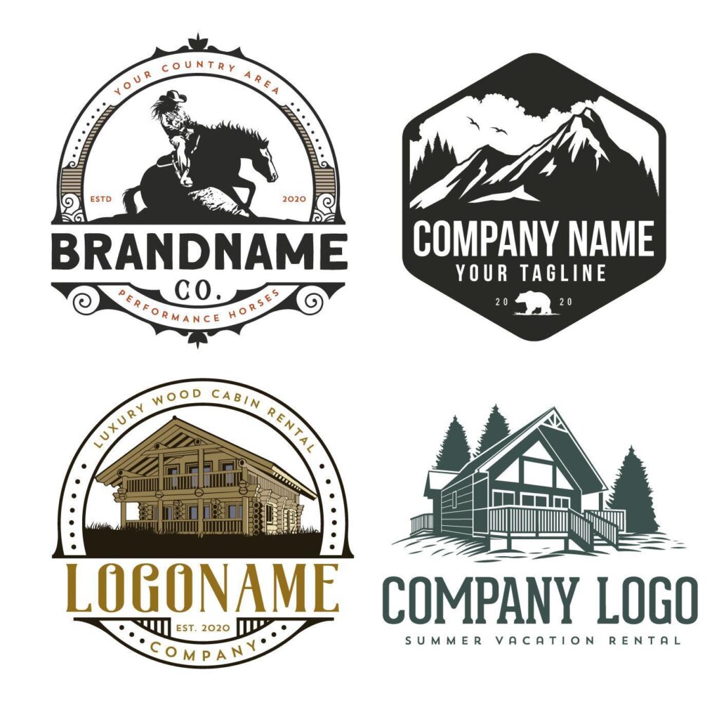 Outdoor logo set Stock Free