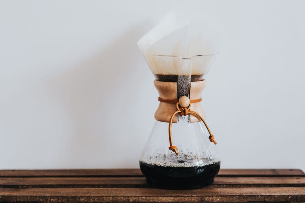 Pouring hot water in Chemex Stock Free