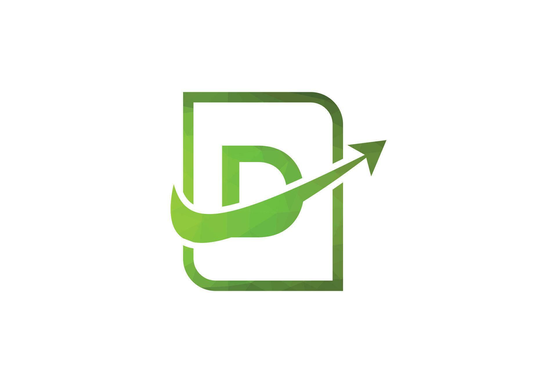 Business letter D with arrow chart logo vector icon illustration Stock Free