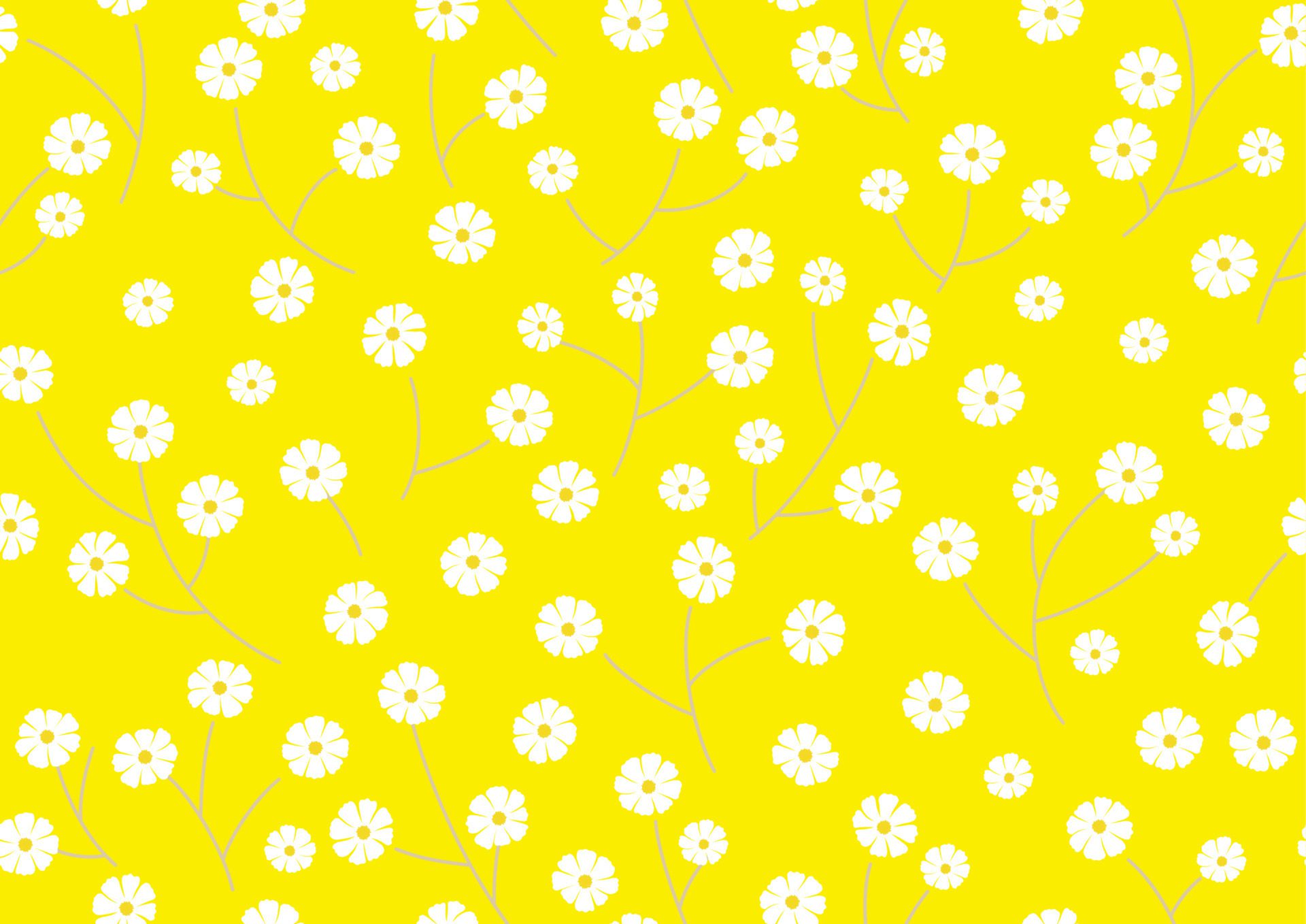 Horizontally And Vertically Repeatable Vector Floral Pattern On A Yellow Background. Free Vector