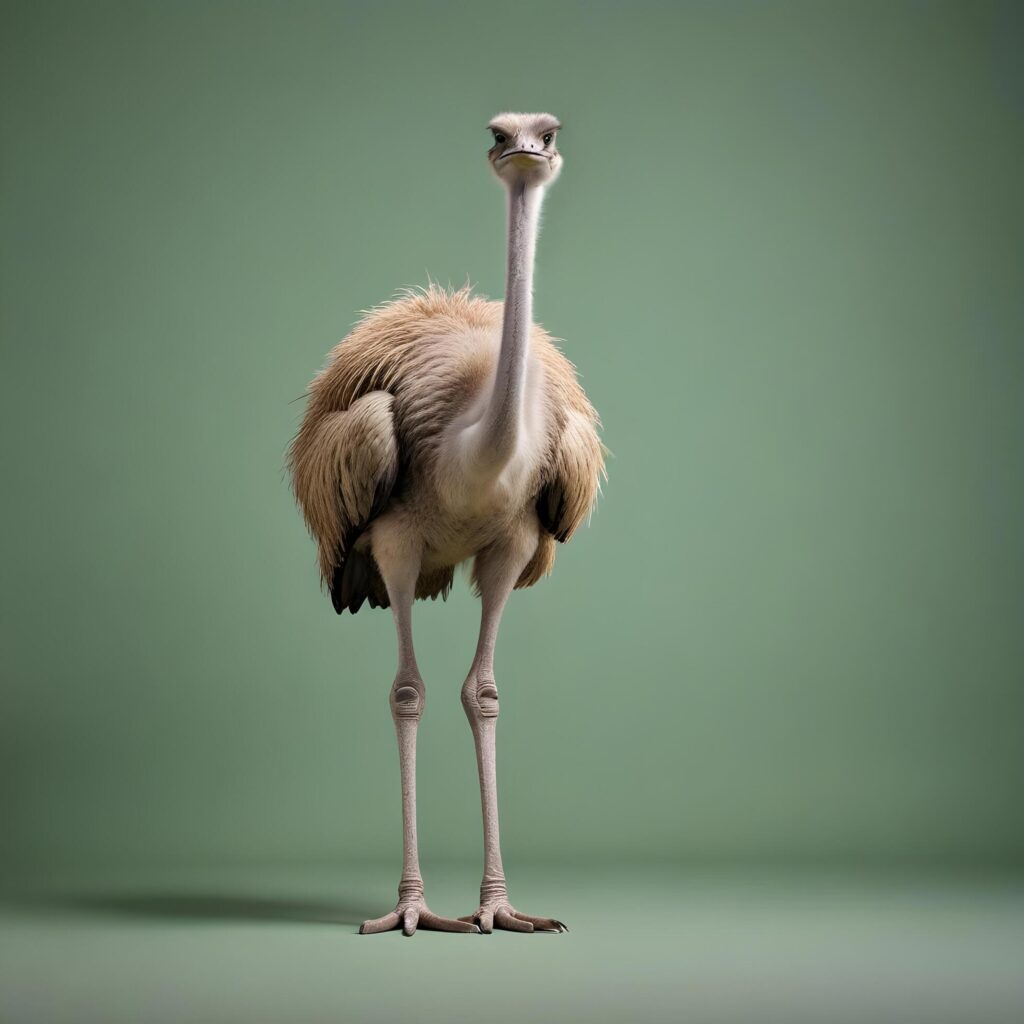 ostrich on plain background Stock Free