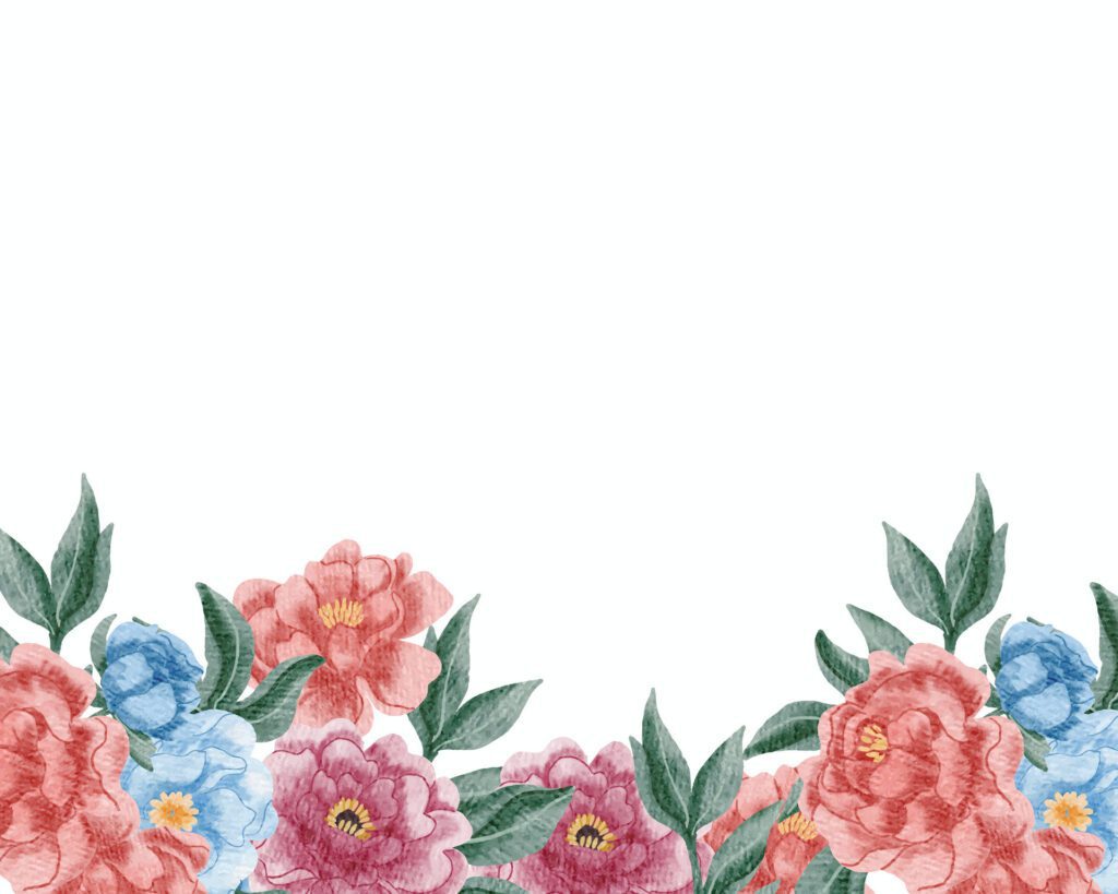 Blue, Pink, and Red Rose Watercolor Flower Border Background Free Vector