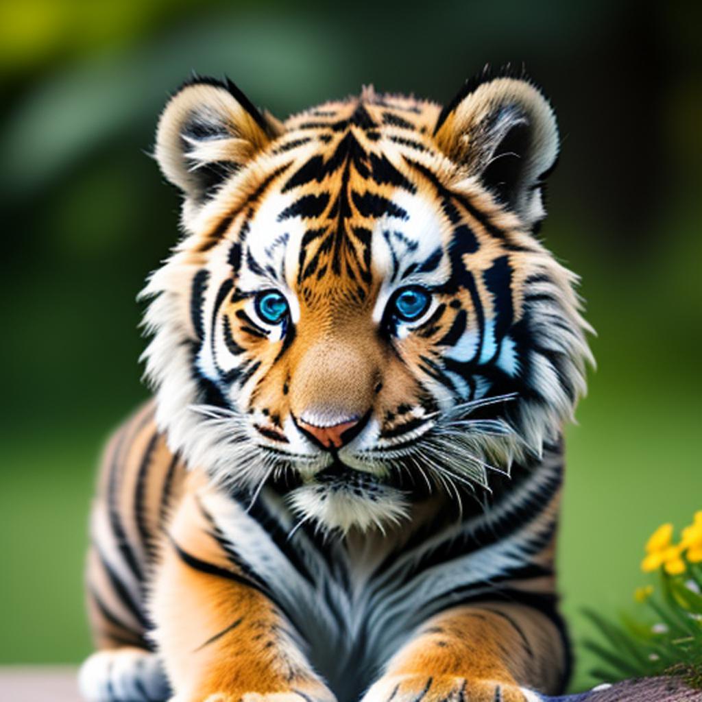 Kleiner flauschiger Tiger by by @ai_generated