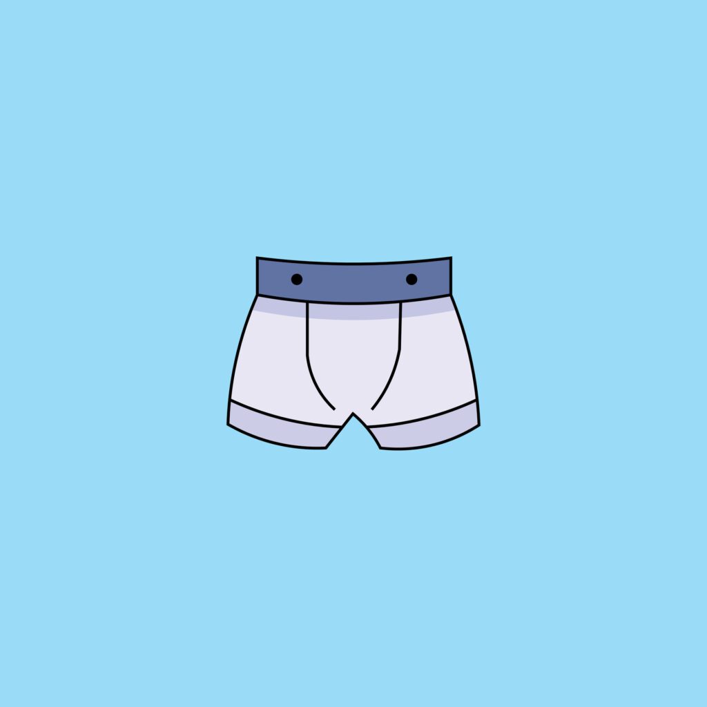 Underwear cartoon illustration on blue background. Free Vector