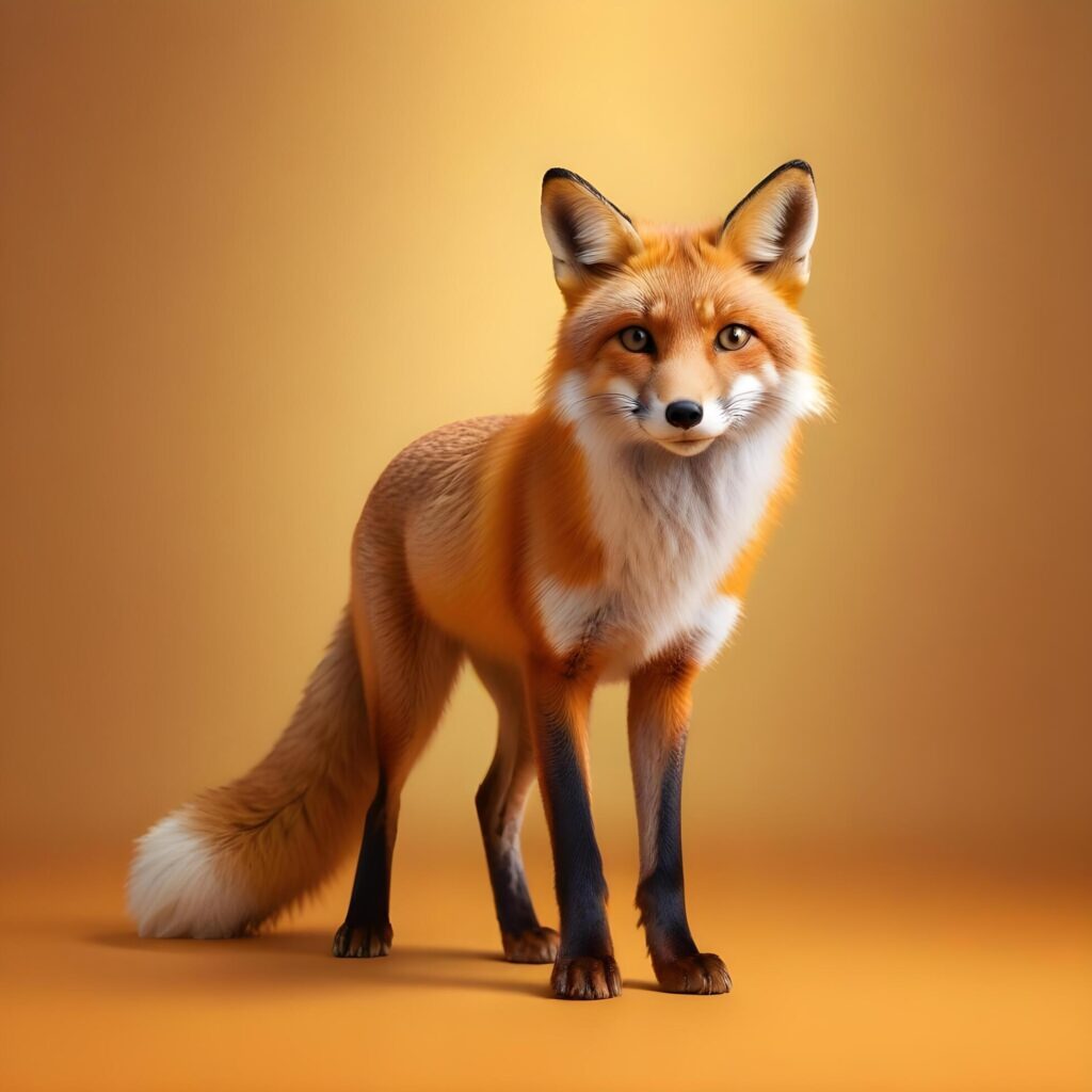 fox realistic plain background Stock Free