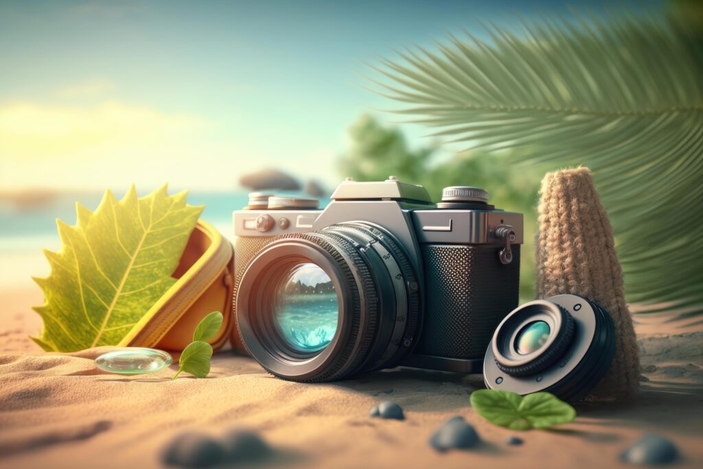 Summer time background with travelling elements. Created Stock Free