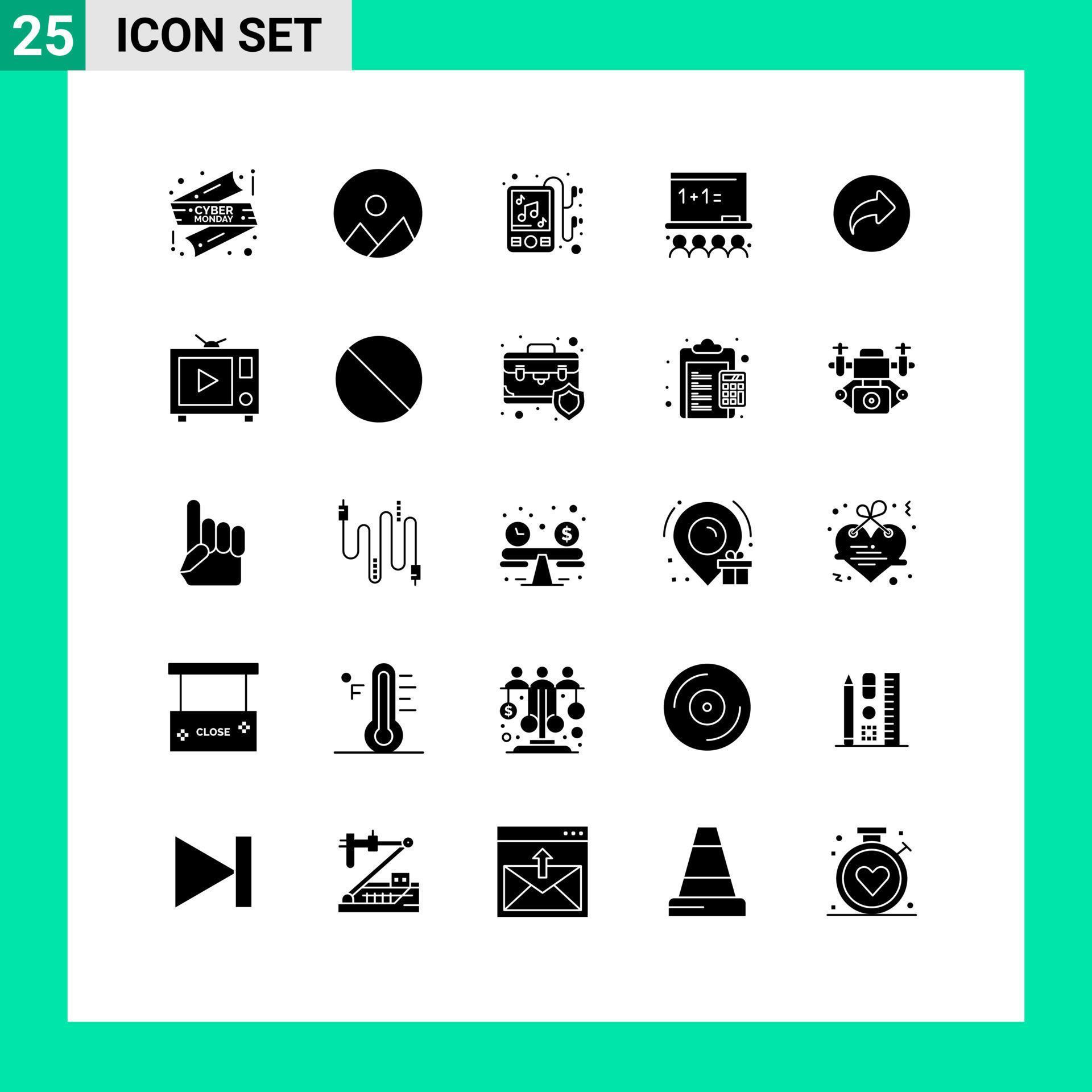 Stock Vector Icon Pack of 25 Line Signs and Symbols for ui arrow headphones basic board Editable Vector Design Elements Stock Free