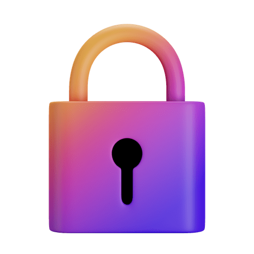 Lock, protection, safety 3D illustration