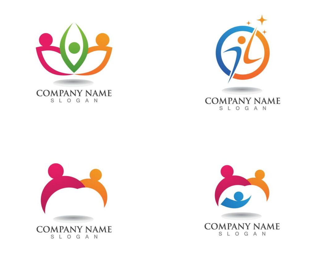 Adoption and community care Logo template vector icon Stock Free