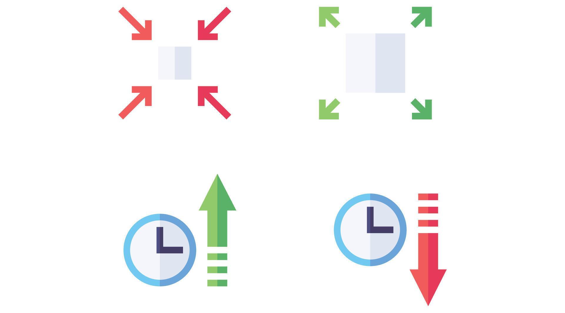 set of different arrows and business, financial and daily use arrows vector art icons Stock Free