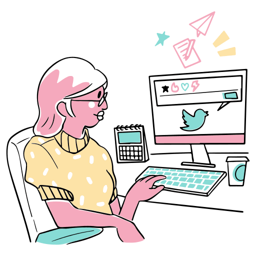 Tweet, social media, share illustration