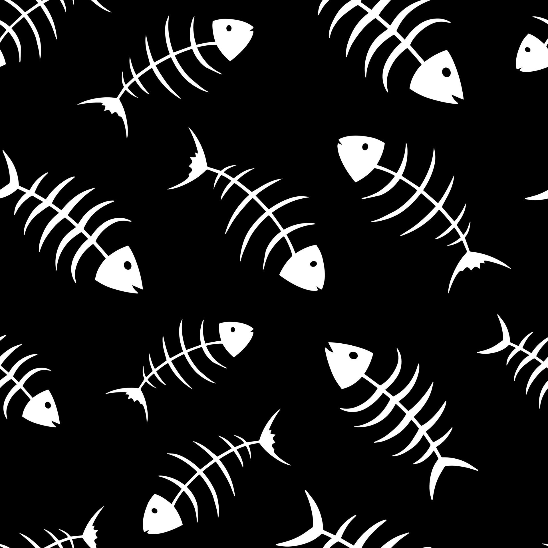 Fish skeleton pattern Free Vector