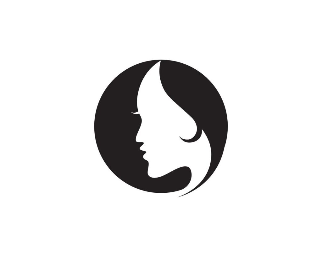 hair woman and face logo and symbols vector Stock Free