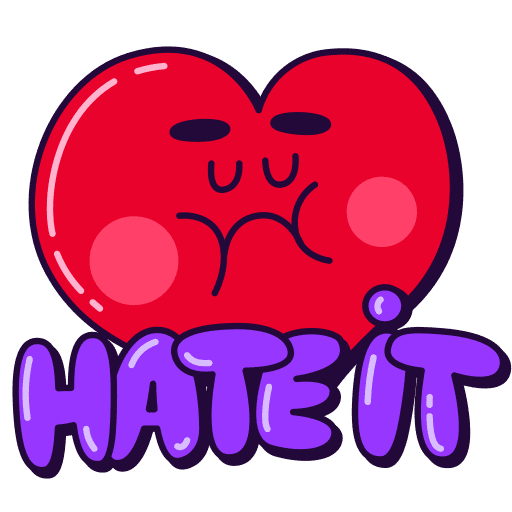 Hate, it, heart sticker