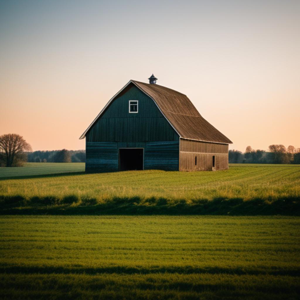 Barn in a field by @ai_generated