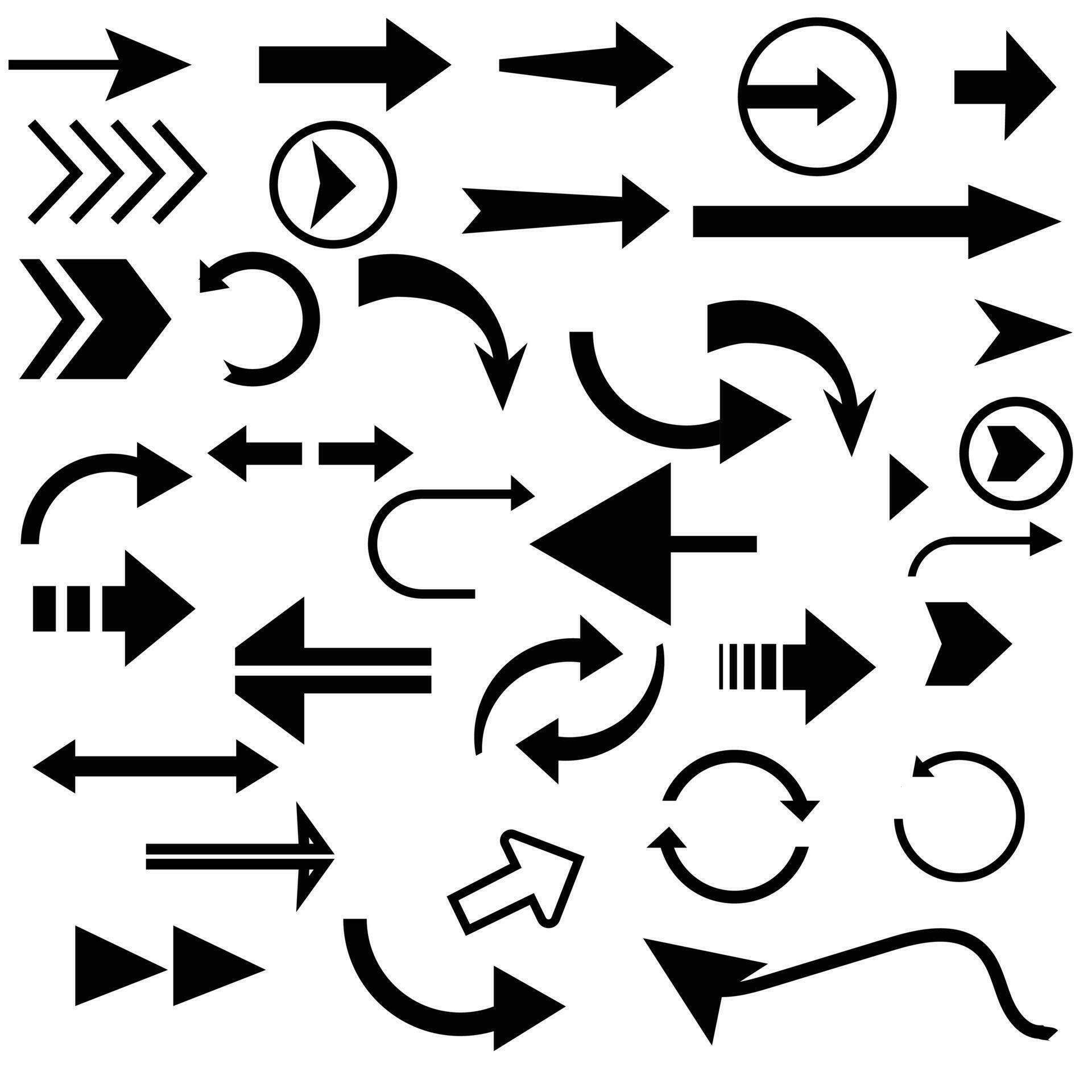 Doodle arrow set, collection of hand drawn elements Stock Free