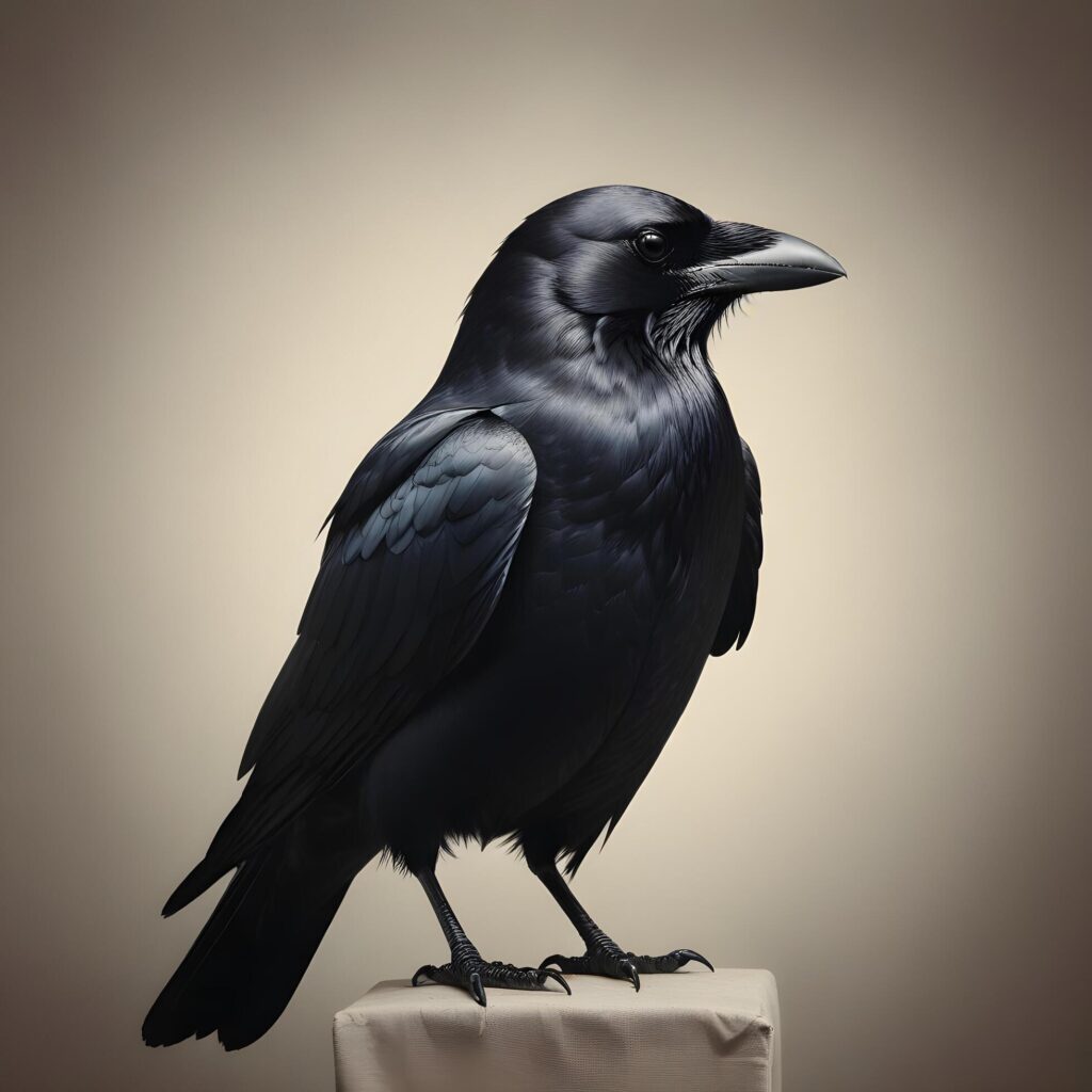 crow realistic plain background Stock Free