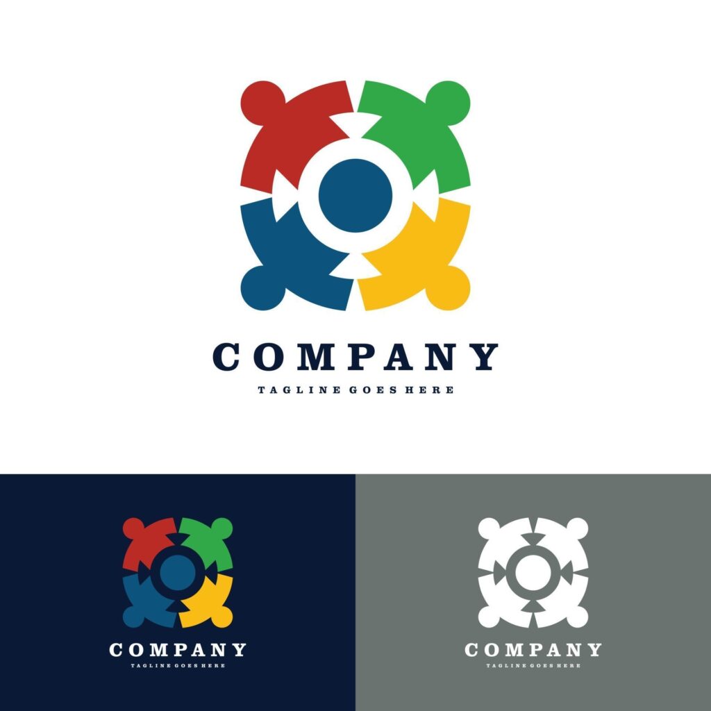 Connect, Family, Community Groups people logo. Vector Logo Design Stock Free