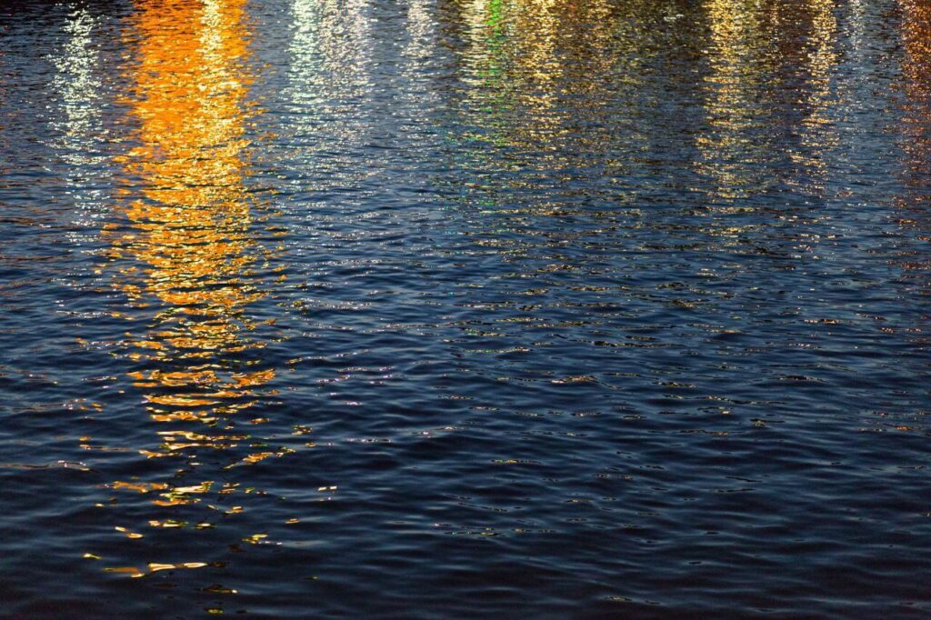 Water Sunset in the Golden Hour Stock Free