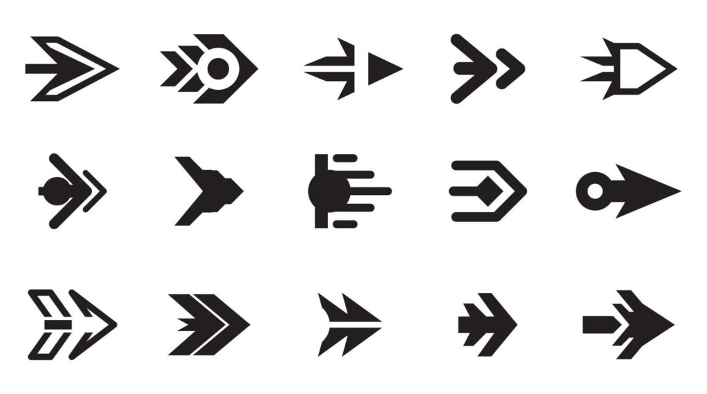 Black vector arrows icons, arrow icon set, arrow symbol black icon set. Stock Free