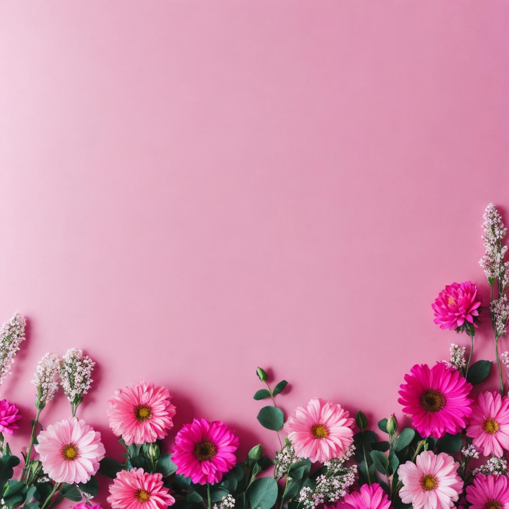 Fundo rosa com flores by @ai_generated