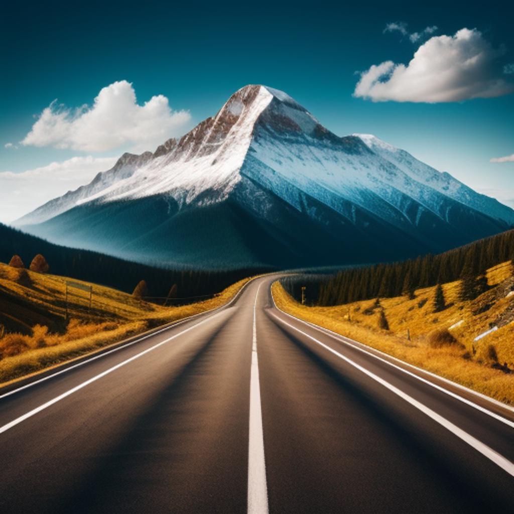 Mountain with highway background by @ai_generated