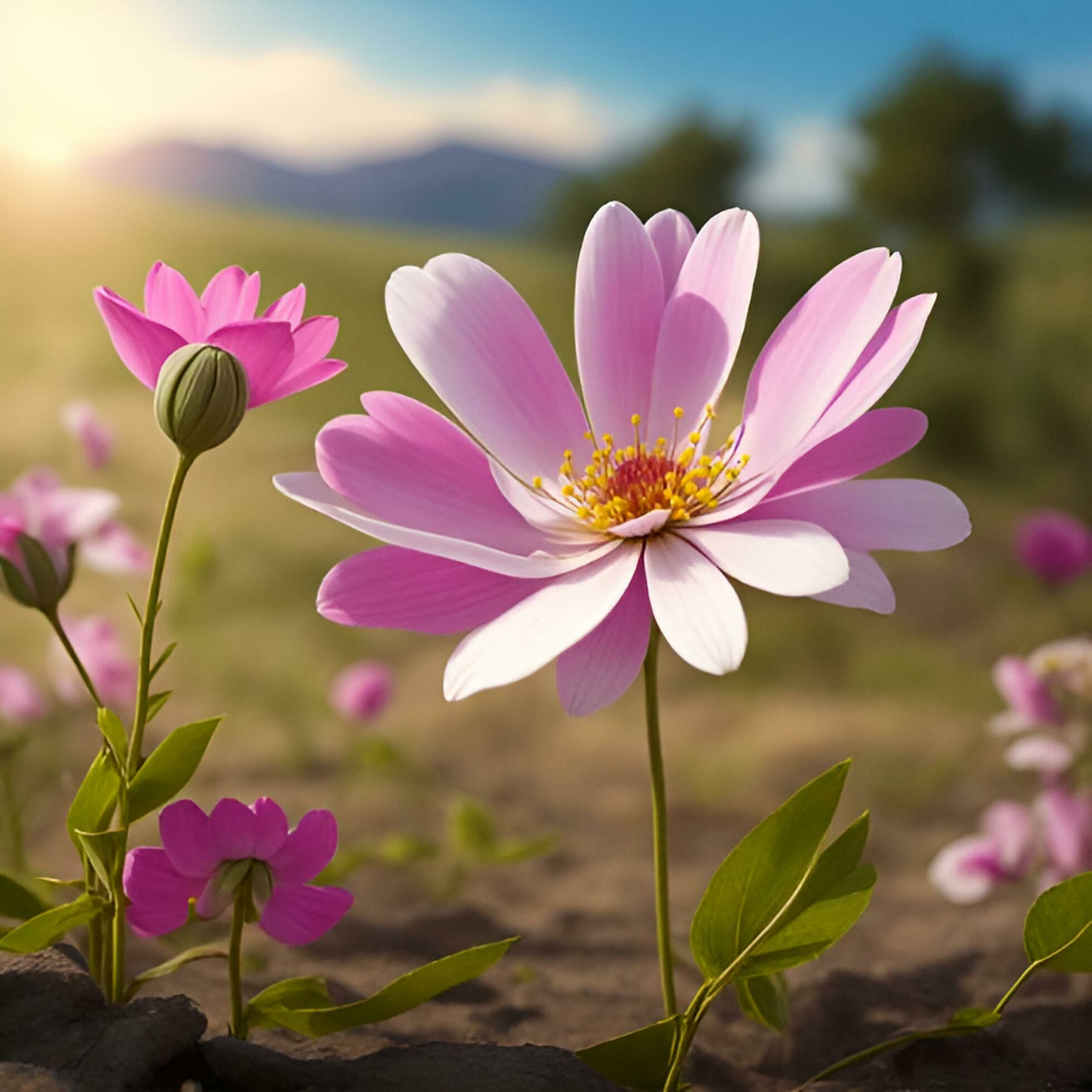 beautiful Rambling flower with nice background. Stock Free