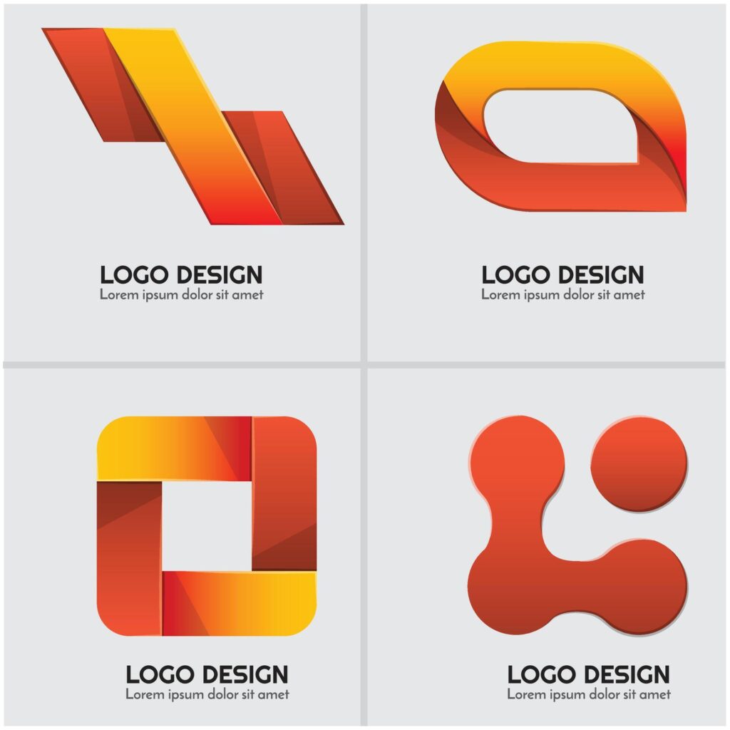 Abstract logos with different colors Stock Free