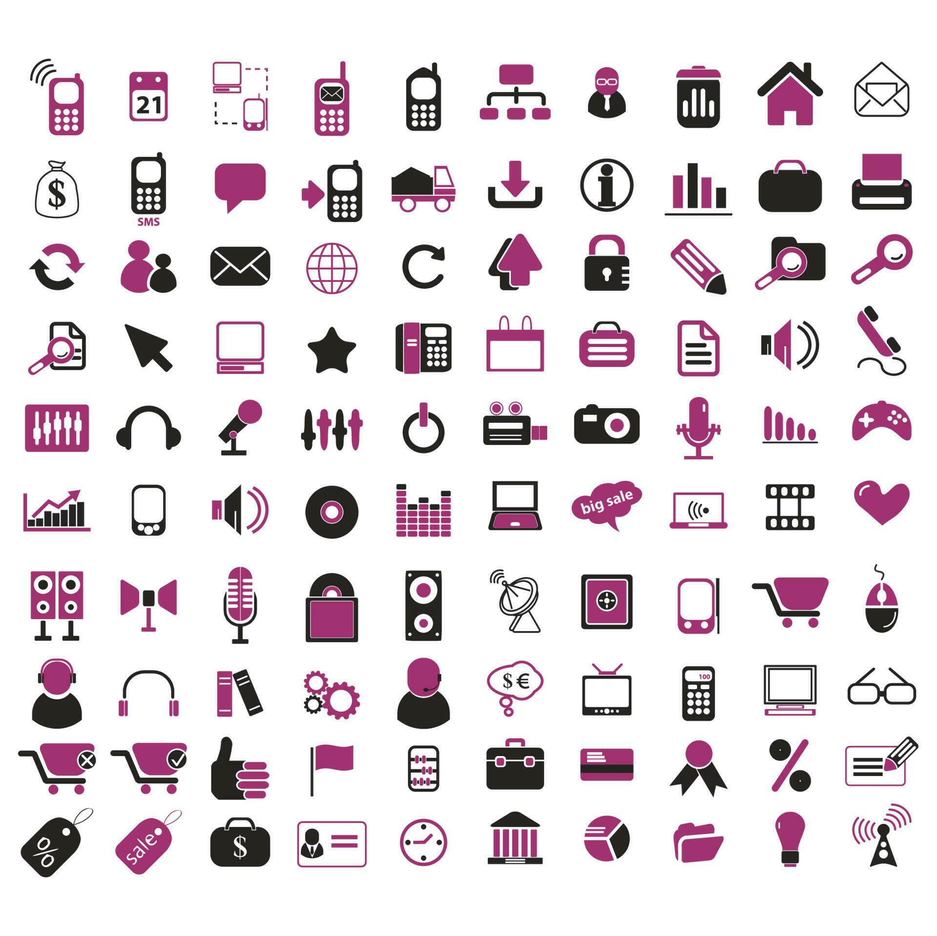 Collection of icon designs on the theme of technology, finance, holiday, arrows, communication, symbols. Stock Free and Free SVG